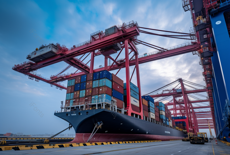 重工业城市码头港口上的集装箱货轮摄影背景,高清,摄影图,摄影图片,图片大全,摄影图免费下载